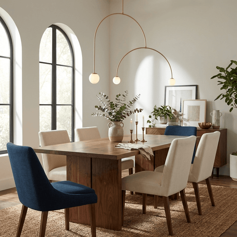 Mobile Arc Chandelier with Adjustable Hanging Globes