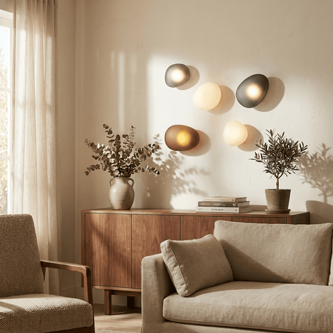 Hand-Blown Bubble Glass Wall Lamp with Sculptural Shade