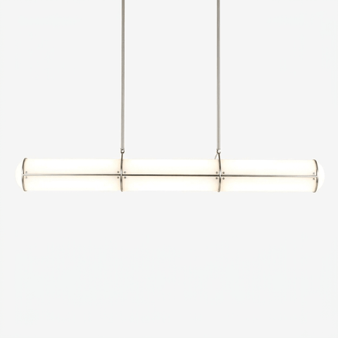 Endless Linear Pendant Light with Cylindrical Acrylic Shade