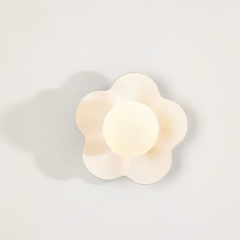 Flower Petal Wall Sconce with Frosted Globe Shade