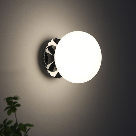 Glass Globe Wall Sconce with Plug-In or Hardwired Setup