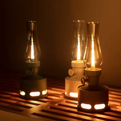LED Lantern with Rechargeable Battery and Dimmable Oil Lamp Design