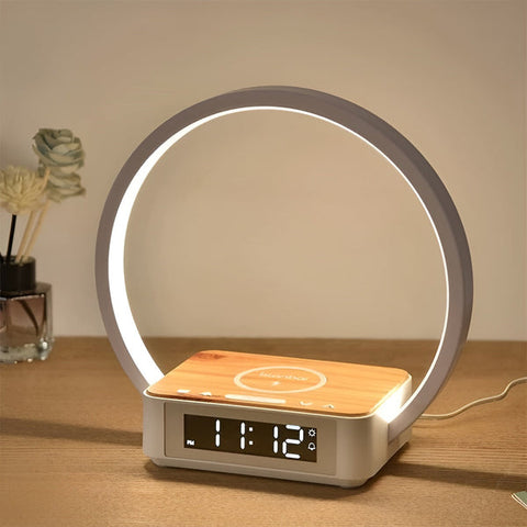 LED Night Light with Wireless Charger and Alarm Clock