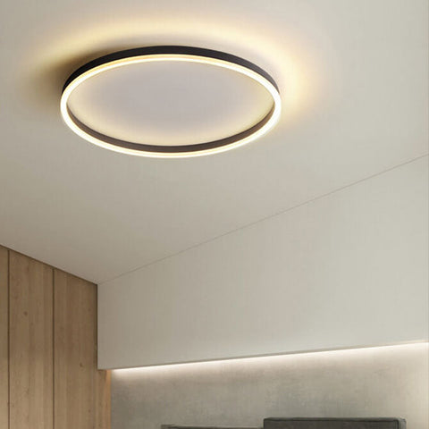 Circular LED Flush Mount Ceiling Light with Ring Design
