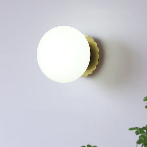 Glass Globe Wall Sconce with Plug-In or Hardwired Setup