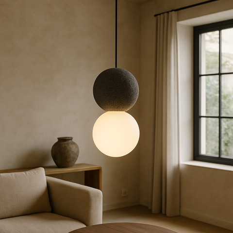 Stone Sphere Pendant Light