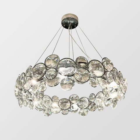 Glass Bubble Chandelier with Stainless Steel Frame