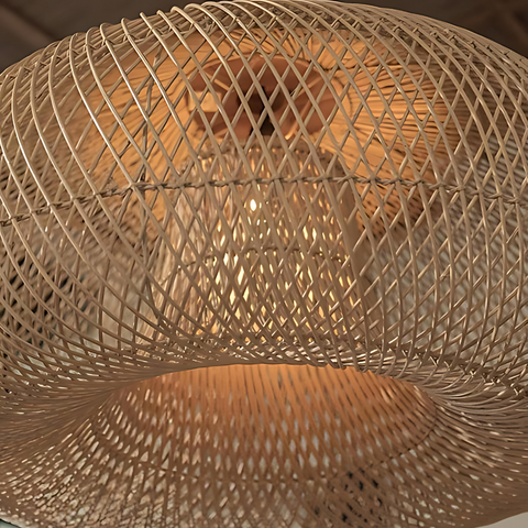Pendant Light with Handwoven Rattan Shade