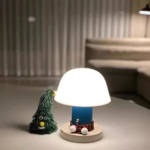 Mini Mushroom LED Table Lamp with Rechargeable Battery and Touch Dimming Control