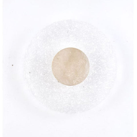 Modern Round Acrylic and Travertine LED Wall Lamp with Warm or Three-Color Lighting