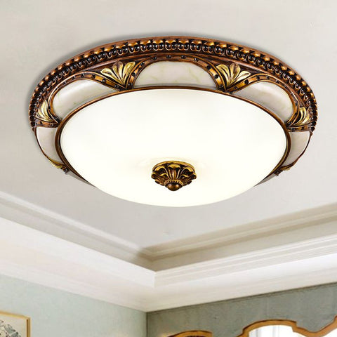 Floral Glass Flush Mount Ceiling Light for Bedroom and Living Room