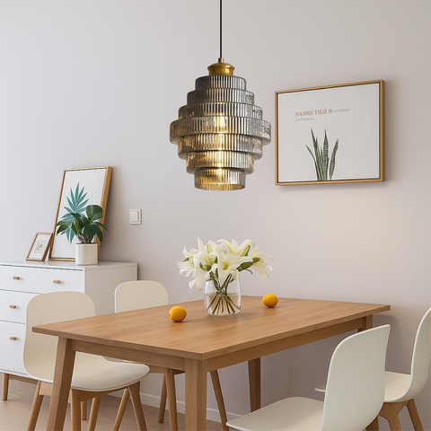 Tiered Glass Pendant Light