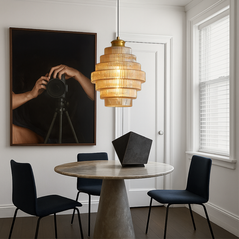 Tiered Glass Pendant Light