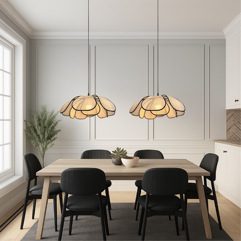 Wooden Petal Pendant Light