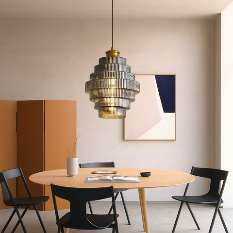 Tiered Glass Pendant Light