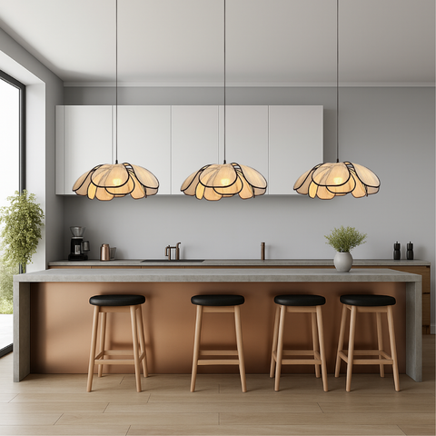 Wooden Petal Pendant Light