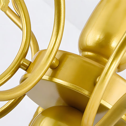 Contemporary Multi-Light Chandelier with Curved Design