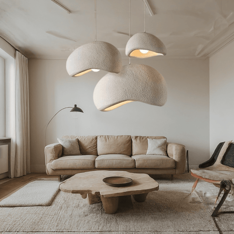 Sculpted Bouclé Pendant Ceiling Light