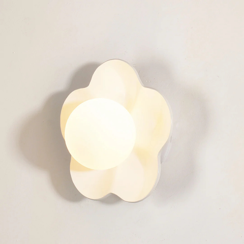 Flower Petal Wall Sconce with Frosted Globe Shade