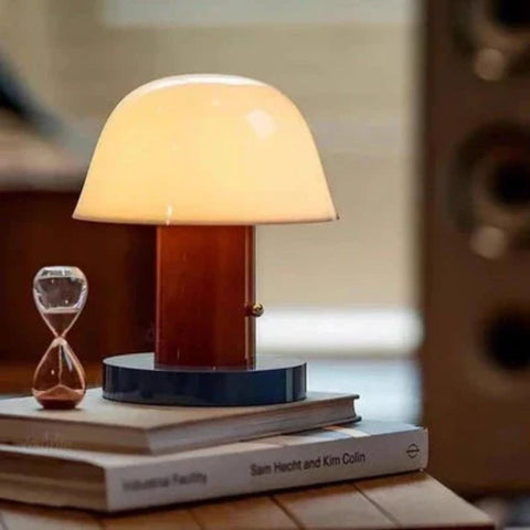 Mini Mushroom LED Table Lamp with Rechargeable Battery and Touch Dimming Control