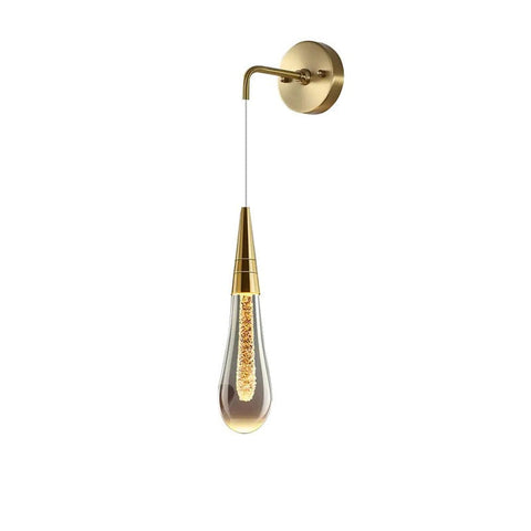 Teardrop Glass LED Wall Light with Metal Accents