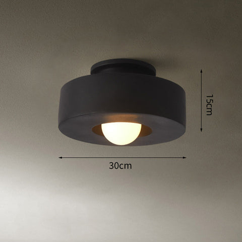 Round Polystyrene Flush-Mount Ceiling Light