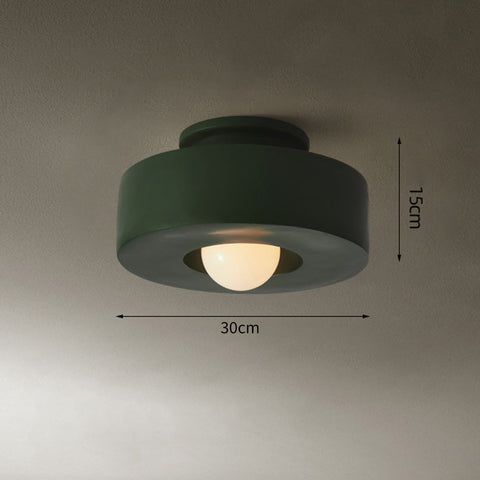 Round Polystyrene Flush-Mount Ceiling Light