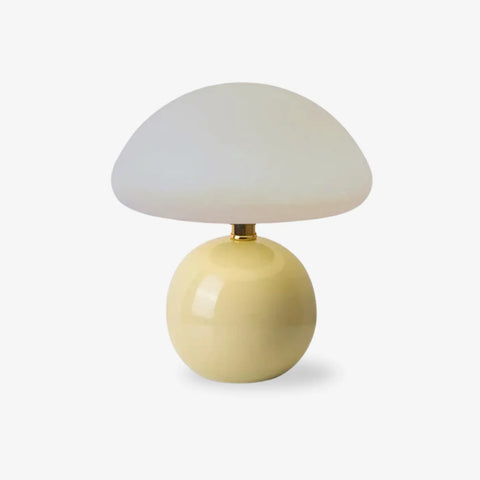 Ceramic Mushroom Table Lamp with Frosted Dome Shade