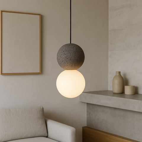 Stone Sphere Pendant Light