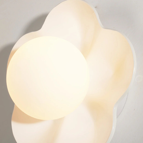 Flower Petal Wall Sconce with Frosted Globe Shade