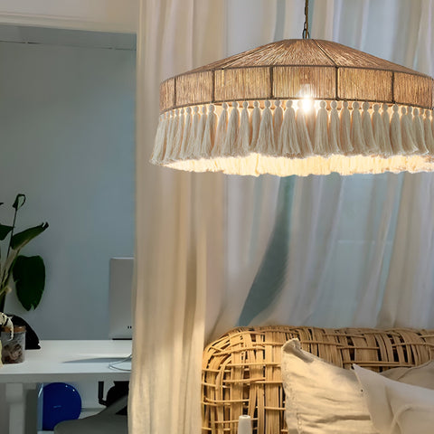 Chandelier with Hemp Rope Tassels