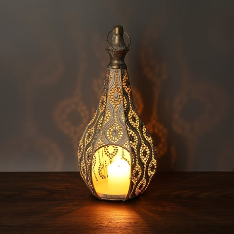 Moroccan Metal Lantern Table Lamp