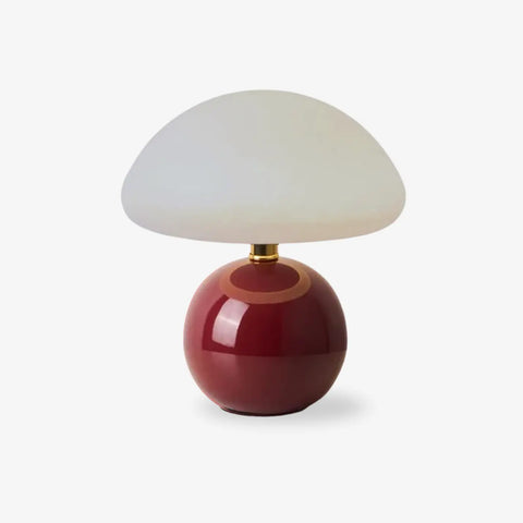 Ceramic Mushroom Table Lamp with Frosted Dome Shade