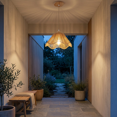 Natural Woven Paper Pendant Light