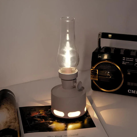 LED Lantern with Rechargeable Battery and Dimmable Oil Lamp Design