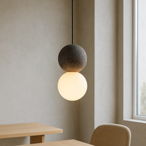 Stone Sphere Pendant Light