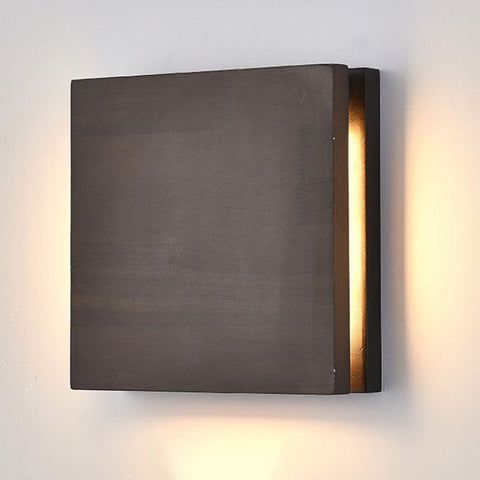 Rubberwood LED Wall Light with Acrylic Diffuser and Geometric Form