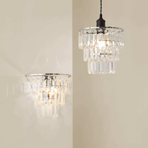 Traditional Crystal Tiered Pendant Light