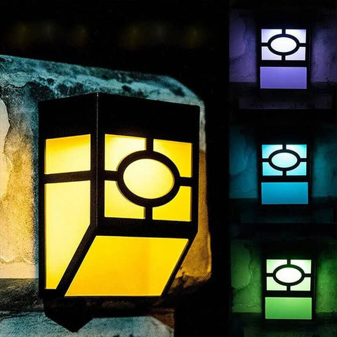 Solar LED Outdoor Wall Lights with Automatic Dusk Lighting, Set of Two