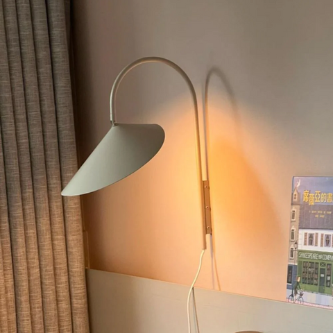 Iron Arum Wall Sconce with Curved Shade