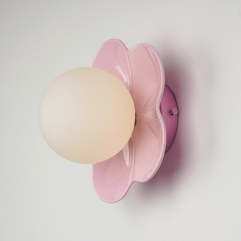 Flower Petal Wall Sconce with Frosted Globe Shade
