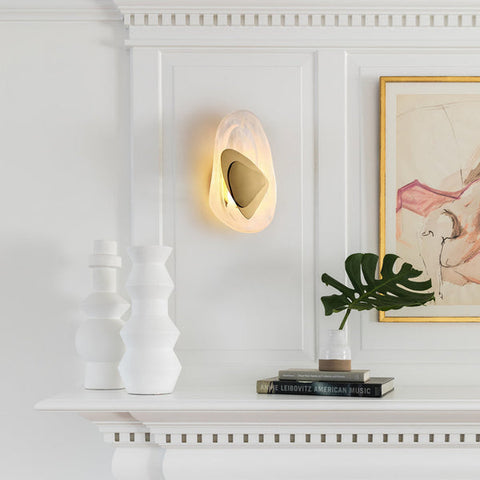 Wall Light with Sculptural Water-Ripple Diffuser