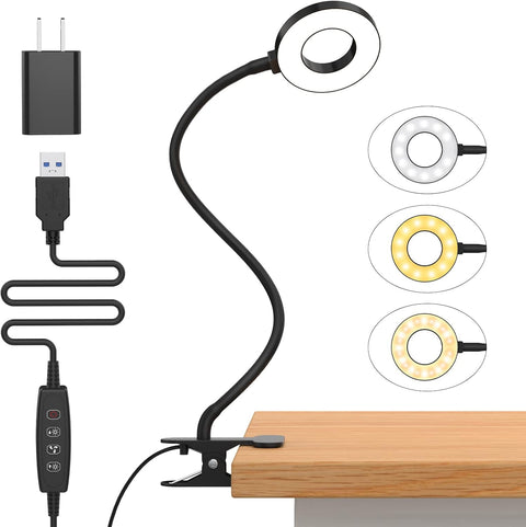 Clip-On LED Desk Lamps with Flexible Necks and Dimming