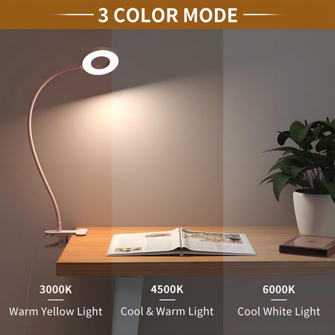 Clip-On LED Desk Lamps with Flexible Necks and Dimming