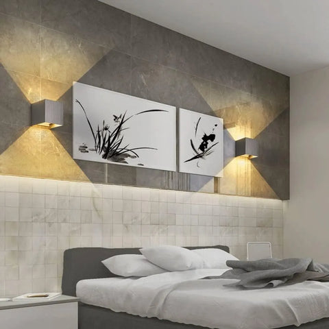 Square LED Wall Light with Up-and-Down Illumination