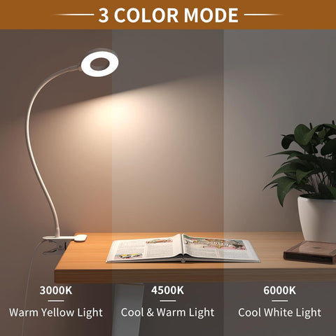 Clip-On LED Desk Lamps with Flexible Necks and Dimming