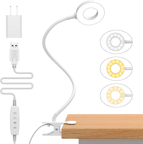 Clip-On LED Desk Lamps with Flexible Necks and Dimming