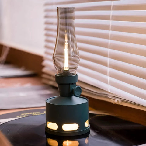 LED Lantern with Rechargeable Battery and Dimmable Oil Lamp Design