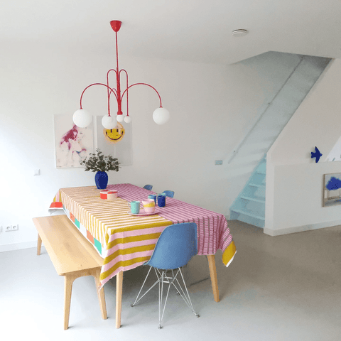 Sculptural Multi-Arm Chandelier with Opal Glass Globes