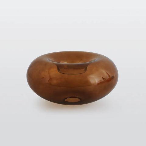 Amber Glass Globe Flush-Mount Ceiling Light
